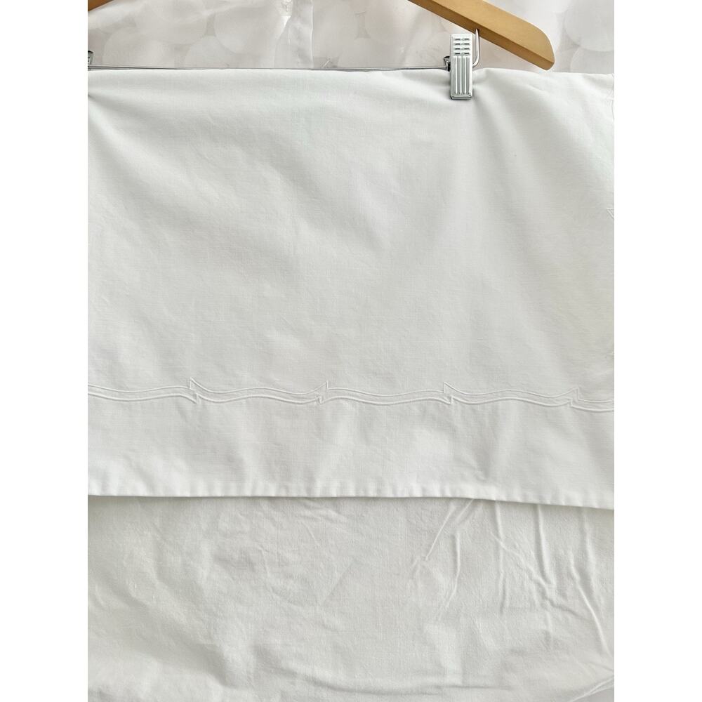 VTG 100% Cotton White Pillow Sham Standard ENVELOPE style EMBROIDERED Set Of 2